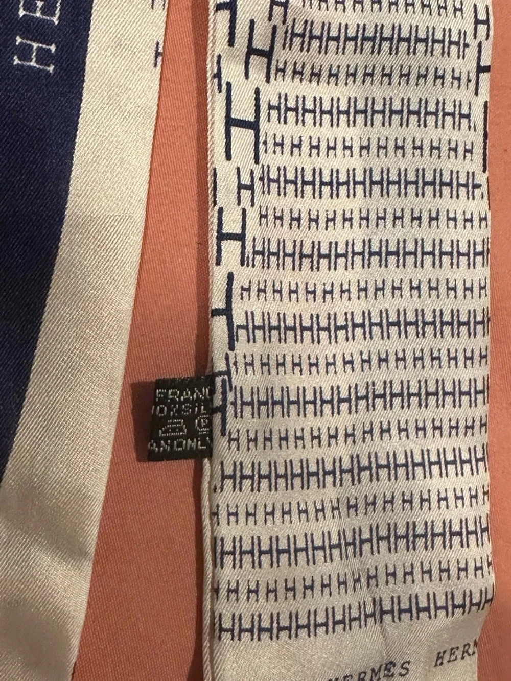 Hermès Blue & White Twilly Scarf - Picture 2 of 4